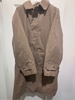 Vintage 80s London Fog Men’s Single Breasted Trench Coat Size S Light Brown